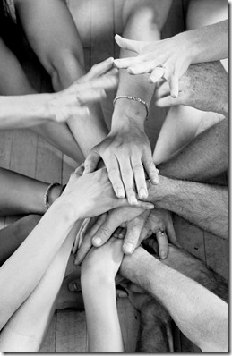 group hands