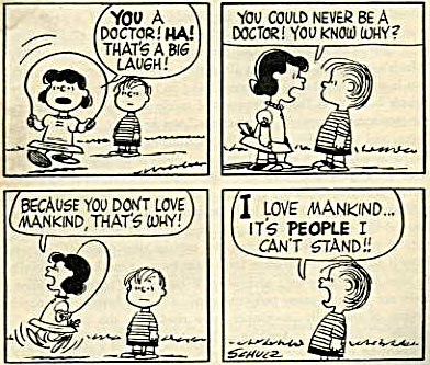 I love mankind its people I can't stand full